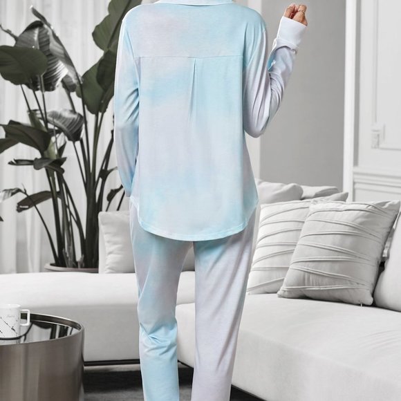 SKY Blue Tie-Dye Loungewear Set - Picture 5 of 7